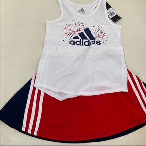 Adidas Skort / shorts top set America 4th of July 5024